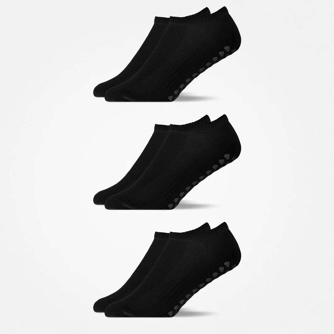 {"alt": "Pilates Socken knöchellang - Socken - Schwarz", "quantity":"3"}