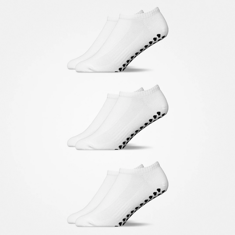 {"alt": "Pilates Socken knöchellang - Socken - Weiß", "quantity":"3"}