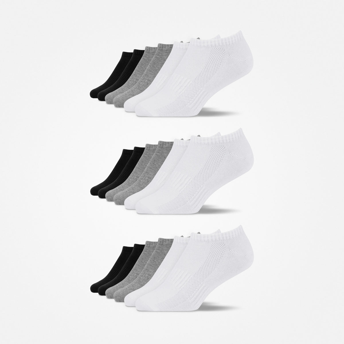 {"alt": "Kinder Sneaker Socken - Socken - Mix (Schwarz/Weiß/Grau)", "quantity":"3"}