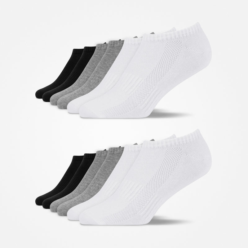Premium Sneaker Socken | Mix (Schwarz/Weiß/Grau)