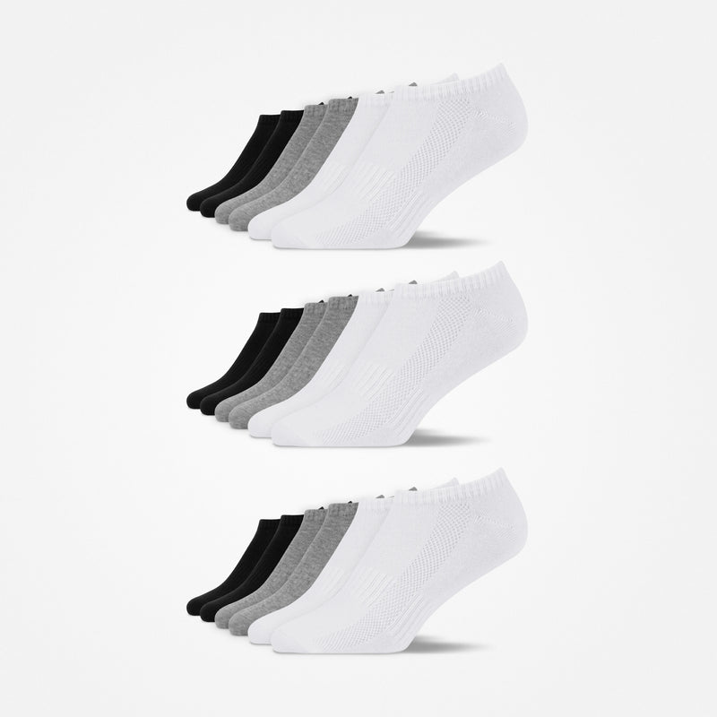 {"alt": "Sneaker Socken - Socken - Mix (Schwarz/Weiß/Grau)", "quantity":"3"}