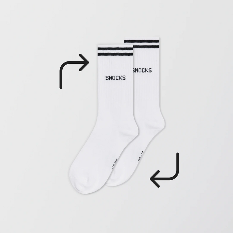 Hohe Sportsocken mit Streifen | Schwarz