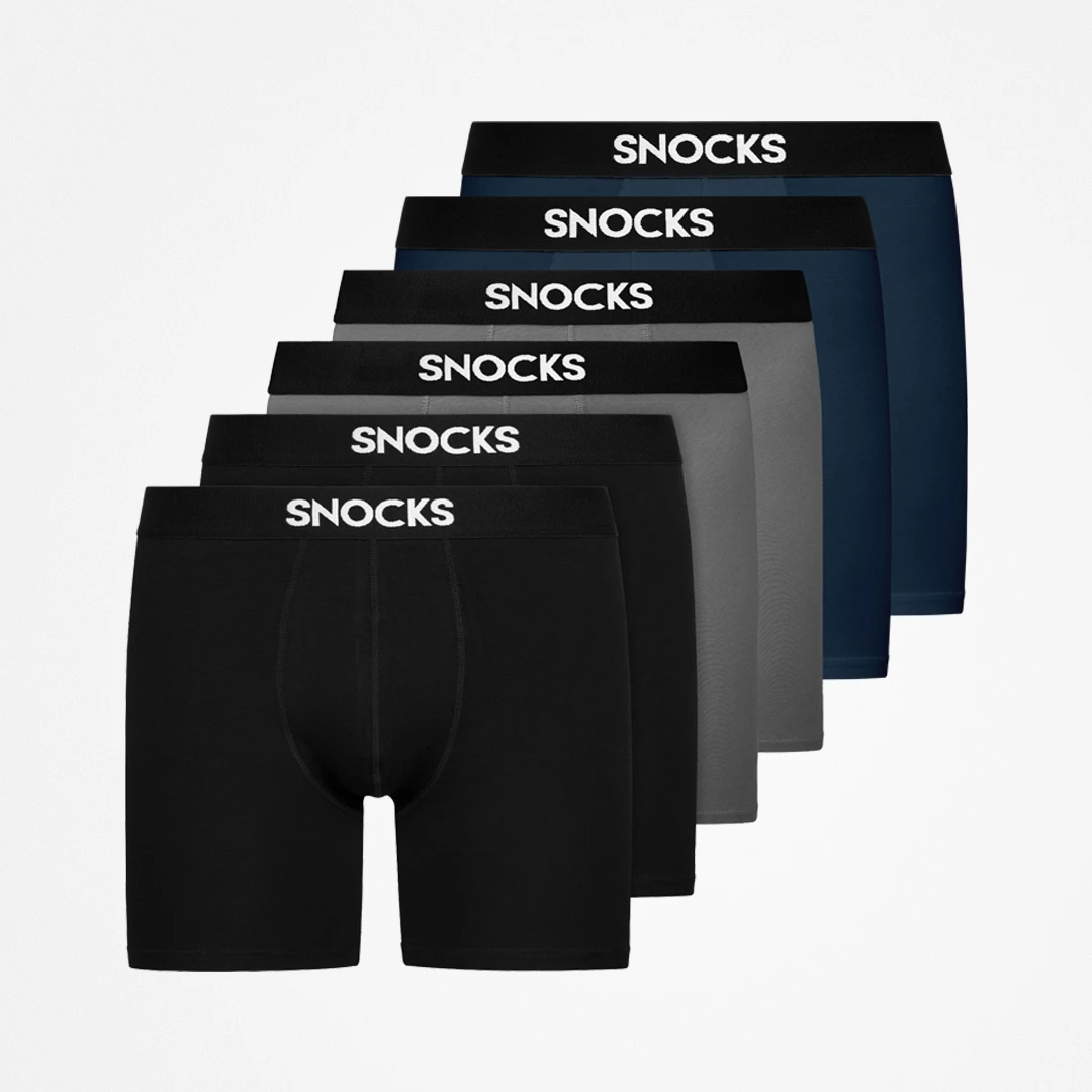 Lange Boxershorts - Unterhosen - Mix (Schwarz/Grau/Dunkelblau)