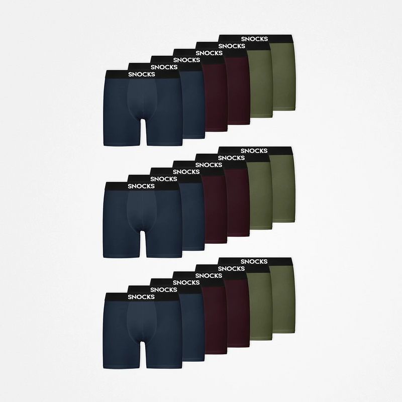 {"alt": "Lange Boxershorts - Unterhosen - Mix (Rot/Olive/Blau)", "quantity":"3"}