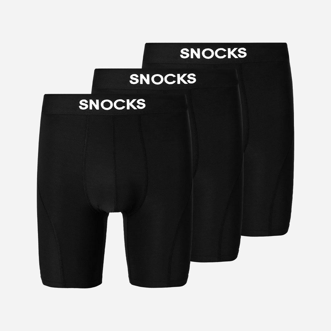 Lange Sport Boxershorts - Unterhosen - Schwarz