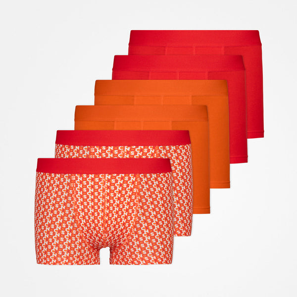 Boxershorts ohne Logo - Unterhosen - Mix Print (Orange)