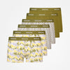 Boxershorts mit farbigem Bund | Mix Print (Olive)