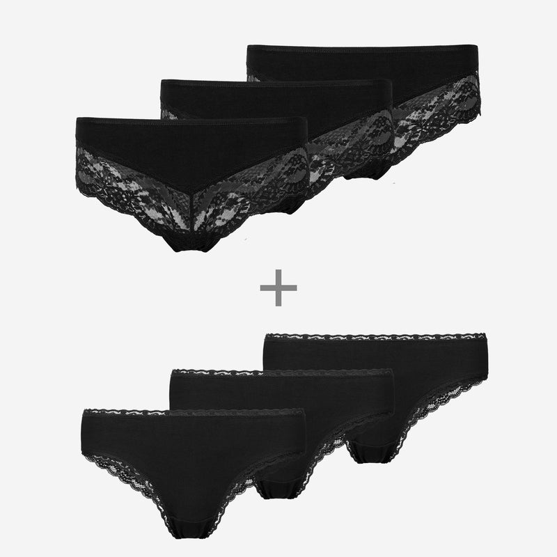 Bestie Bundle - Hipster Panties mit Spitze - Brazilian Slips mit Spitze