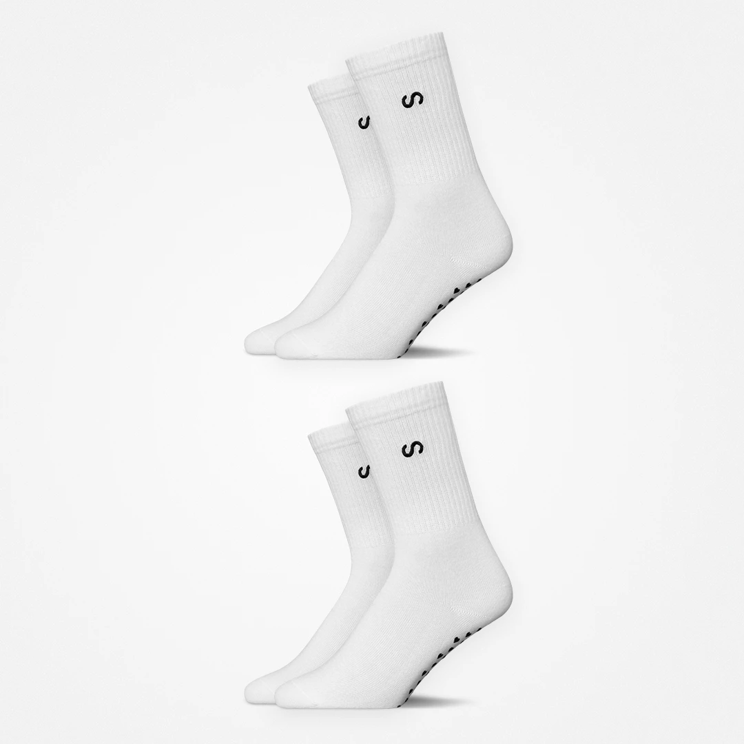 {"alt": "Pilates Socken - Socken - Weiß (Logo)", "quantity":"2"}