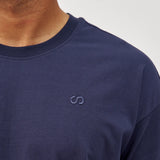 Piżama męska, krótki rękaw | Granatowa