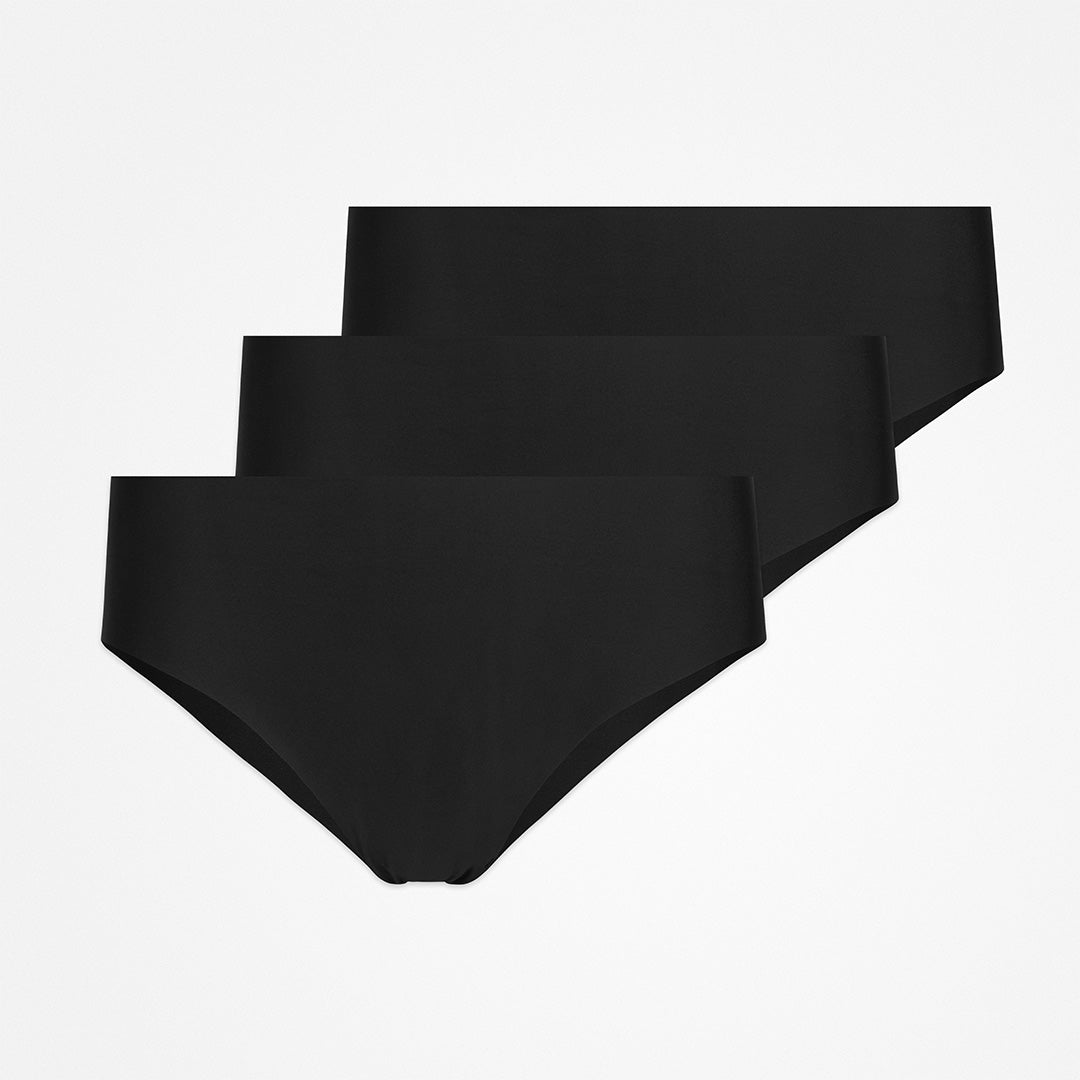 High Waist Hipster Panties aus Mikrofaser - Unterhosen - Schwarz