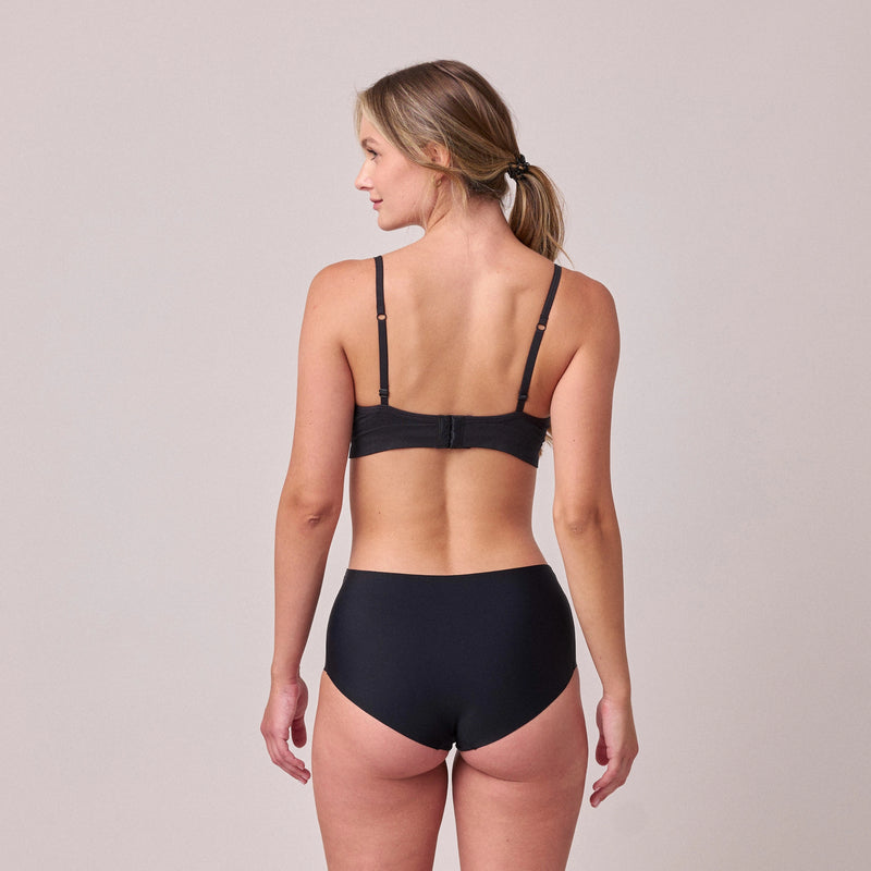 Microfiber High Waist Seamless Hipster | Schwarz