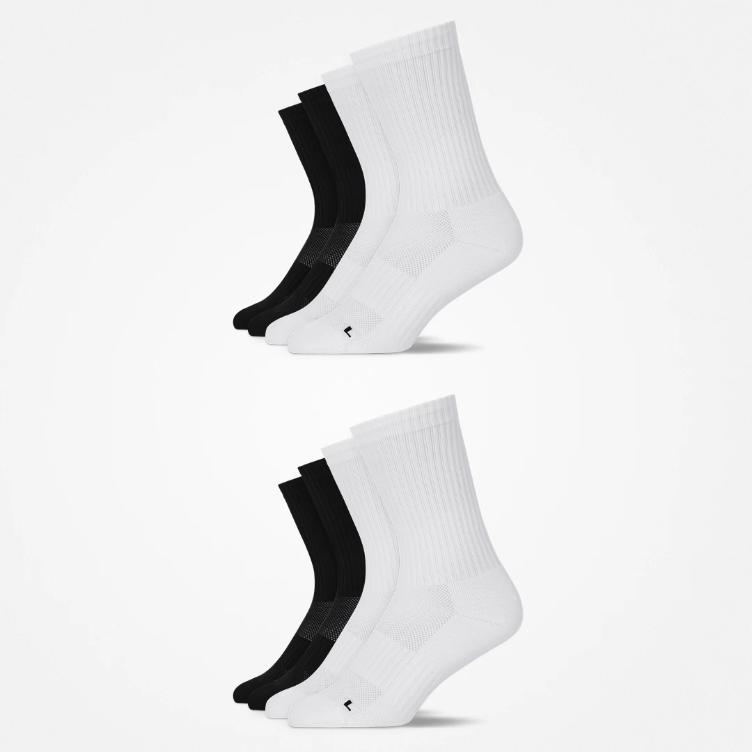 {"alt": "Hohe Laufsocken - Socken - Schwarz-Weiß", "quantity":"2"}