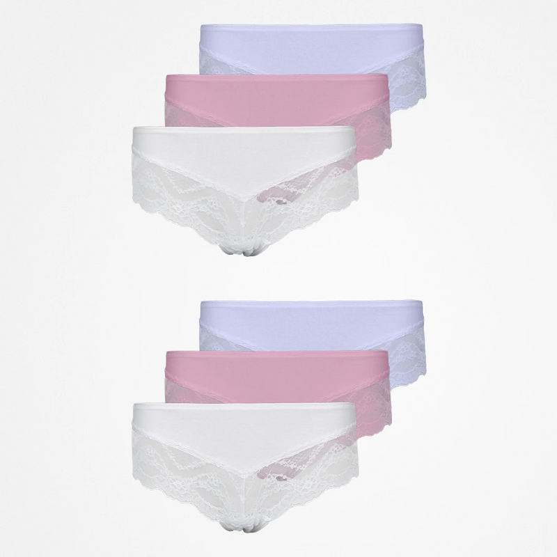{"alt": "Hipster Panties mit Spitze - Unterhosen - Mix (Weiß/Rosa/Lila)", "quantity":"2"}