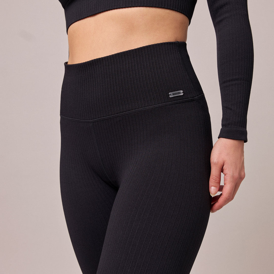 Gerippte Leggings - Hosen - High Waist