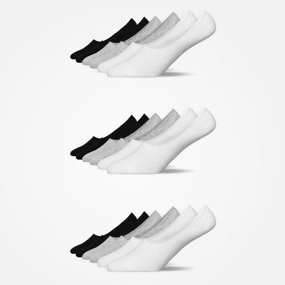 {"alt": "Mid Cut Füßlinge - Socken - Mix (Schwarz/Weiß/Grau)", "quantity":"3"}