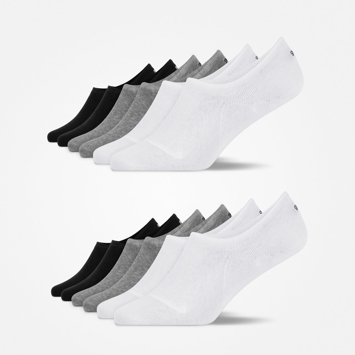 {"alt": "Premium Füßlinge - Socken - Mix (Schwarz/Weiß/Grau)", "quantity":"2"}