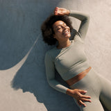 Geripptes Sportshirt langarm Damen - Oberteile - Blickdicht