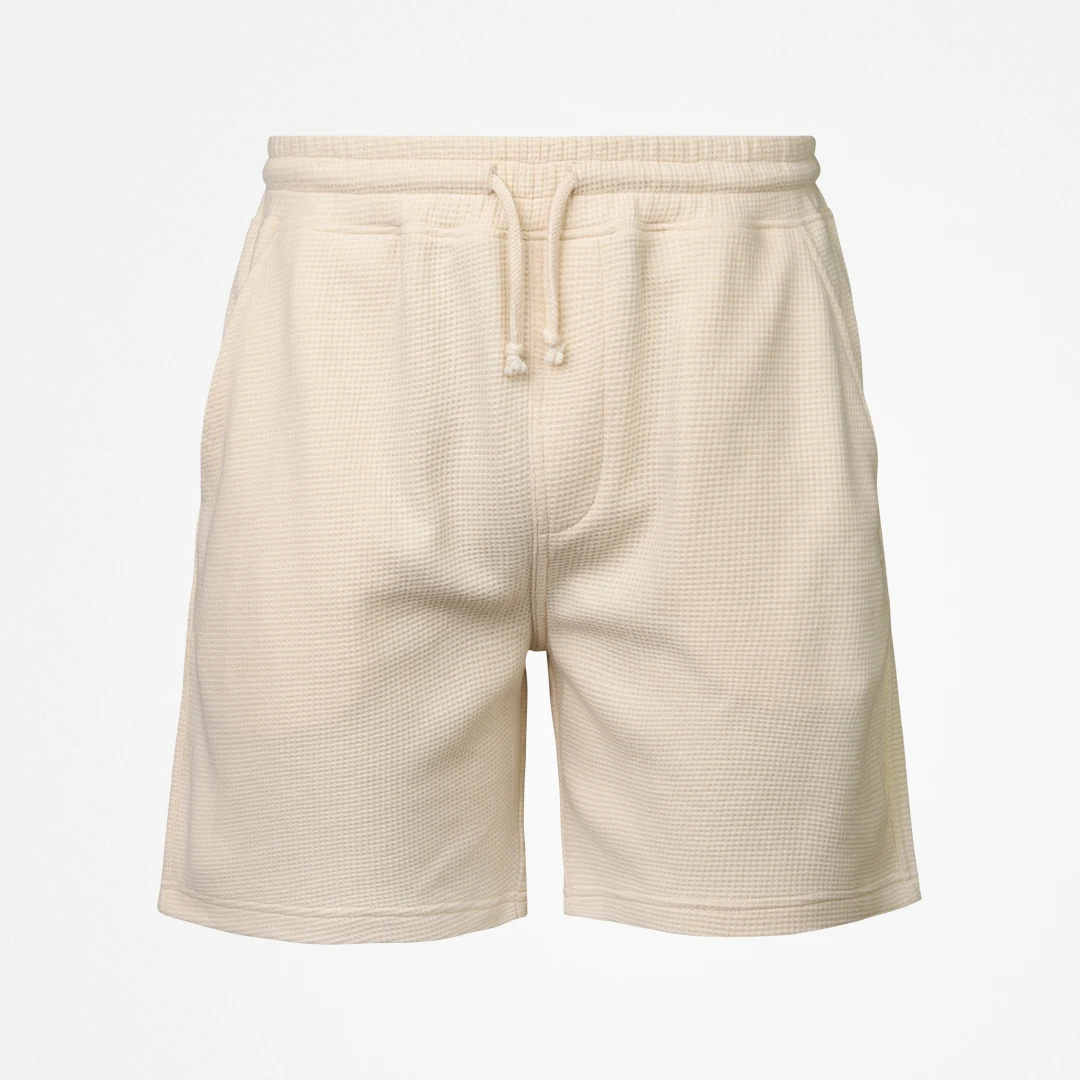 Schlafanzug Unterteil Waffle Herren kurz - Hosen - Beige