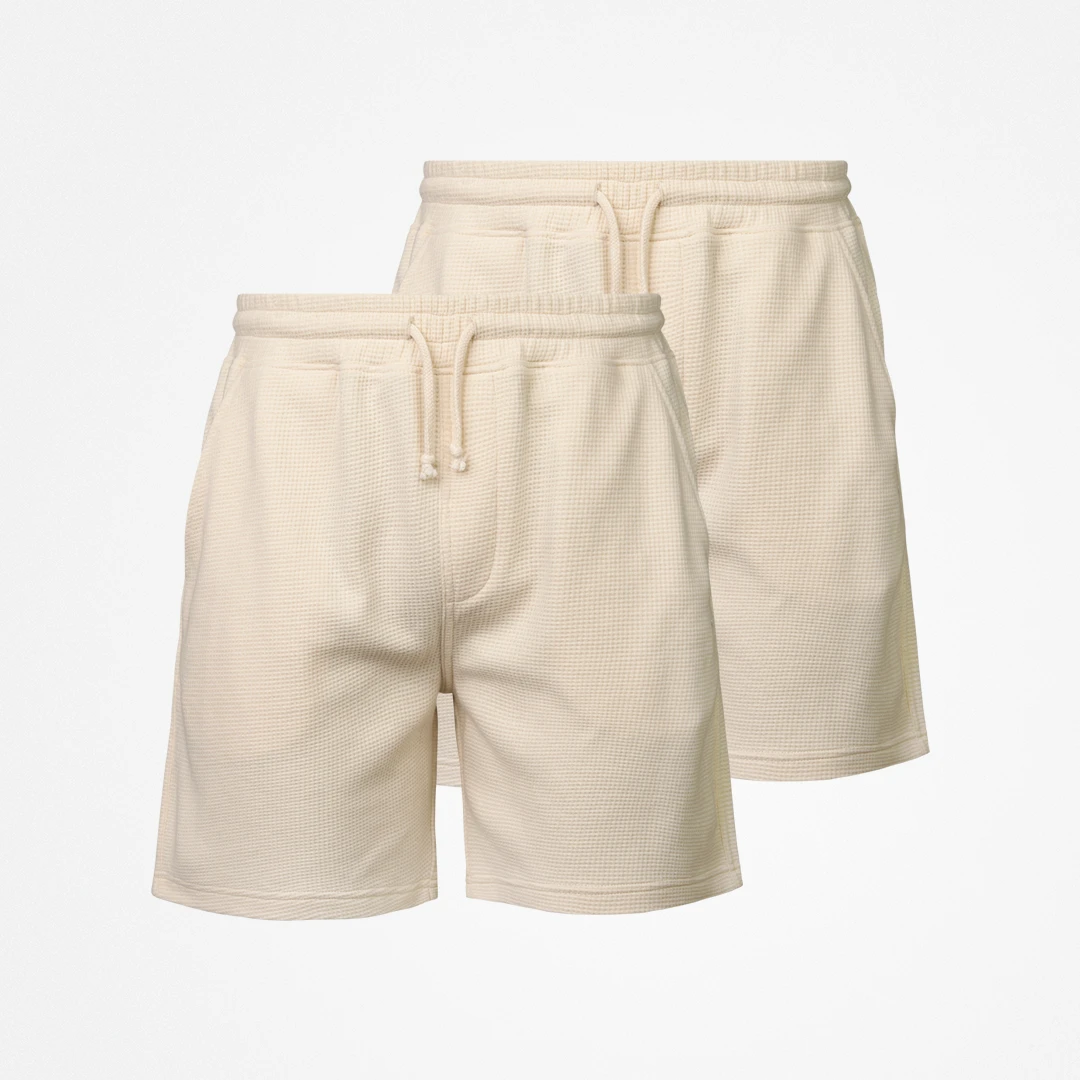 {"alt": "Schlafanzug Unterteil Waffle Herren kurz - Hosen - Beige", "quantity":"2"}