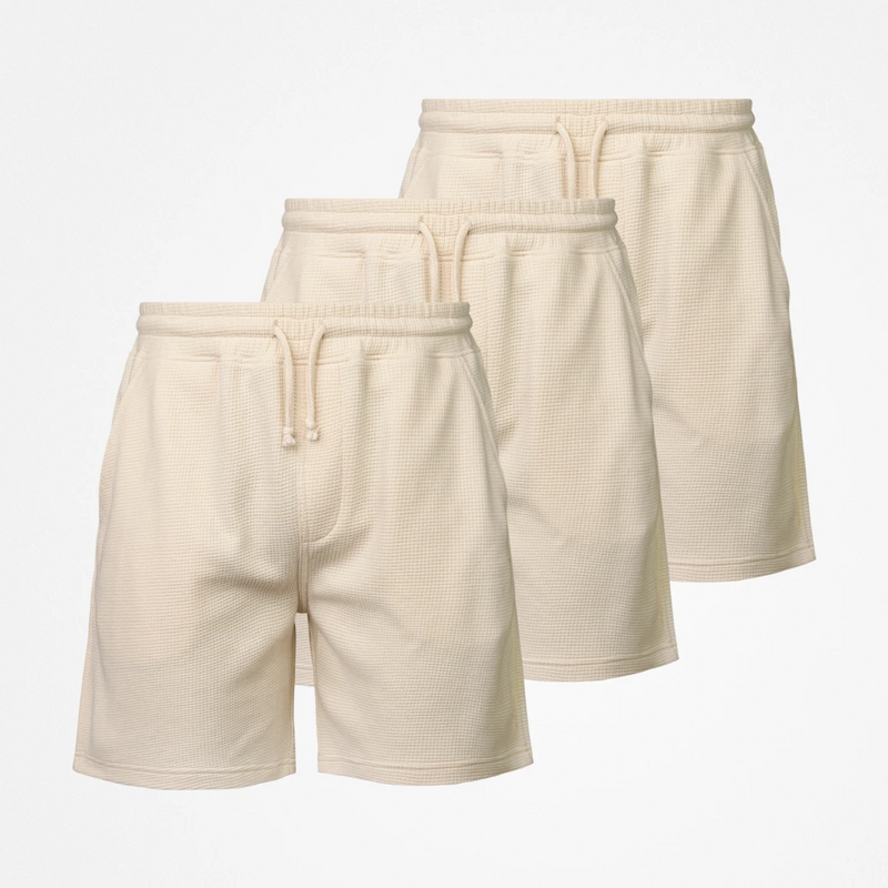 {"alt": "Schlafanzug Unterteil Waffle Herren kurz - Hosen - Beige", "quantity":"3"}