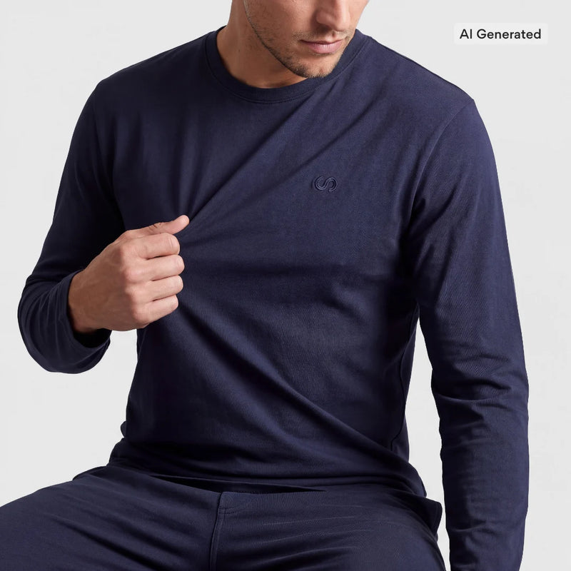 Schlafanzug Set Herren lang - Kleidung -