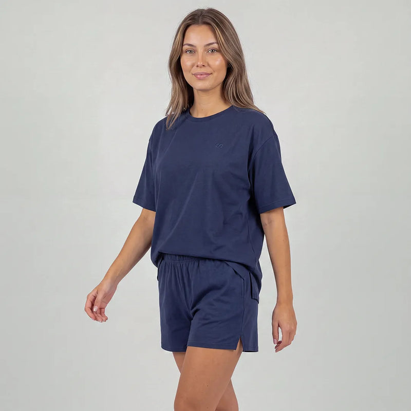 Schlafanzug Set Damen kurz - Kleidung -Dunkelblau
