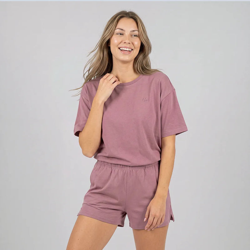 Schlafanzug Set Damen kurz - Kleidung -Dusky Mauve