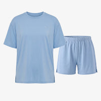 Schlafanzug Set Damen kurz - Kleidung -Hellblau