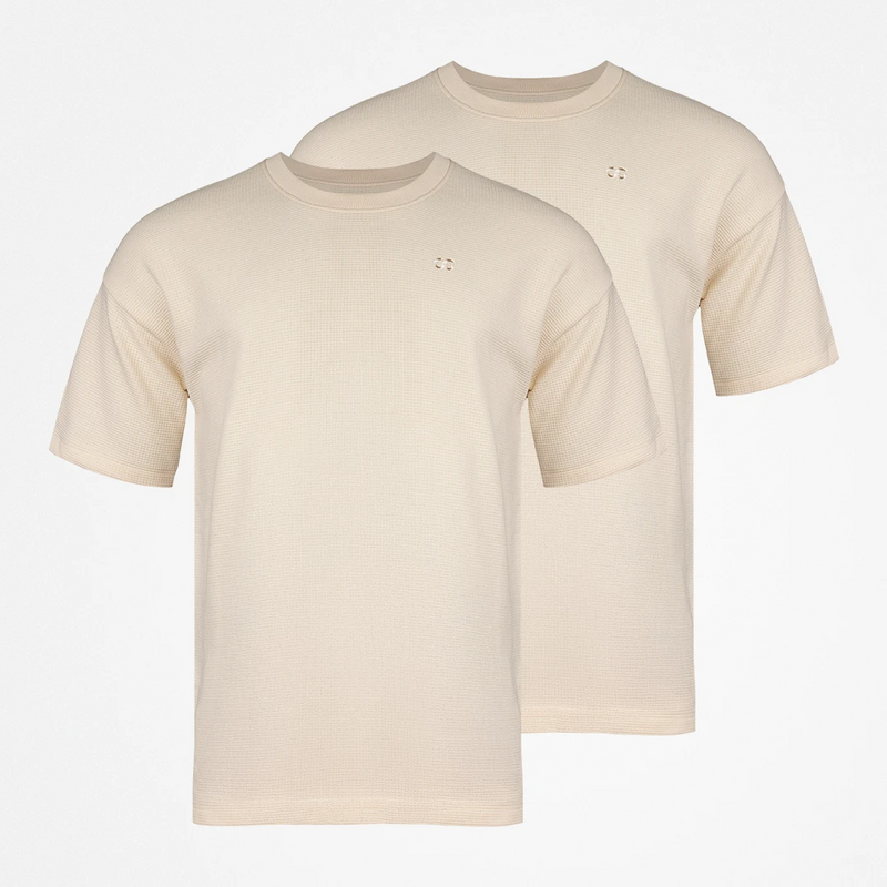 {"alt": "Schlafanzug Oberteil Waffle Herren kurzarm - Oberteile - Beige", "quantity":"2"}