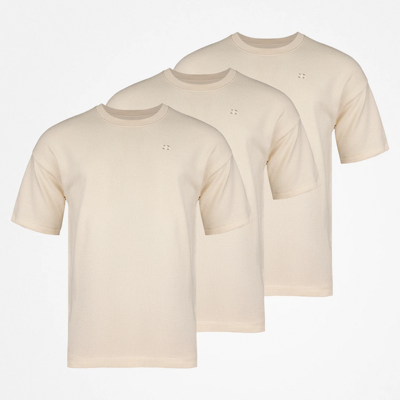 {"alt": "Schlafanzug Oberteil Waffle Herren kurzarm - Oberteile - Beige", "quantity":"3"}