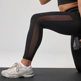 High Waist Leggings Mesh - Hosen - Power Mesh Einsätze