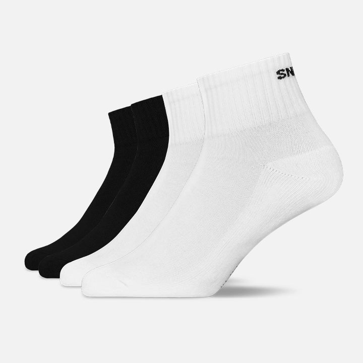 Retro Sneaker Socken - Socken - Mix (Schwarz/Weiß) (SNOCKS)