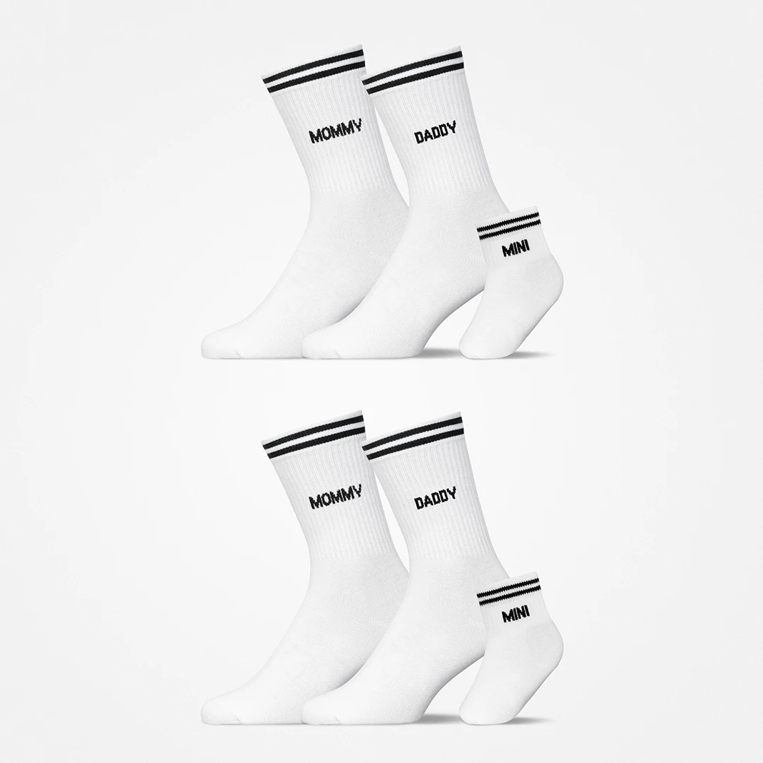 {"alt": "Familiensocken „Mommy, Daddy, Mini“ - Socken - Weiß", "quantity":"2"}