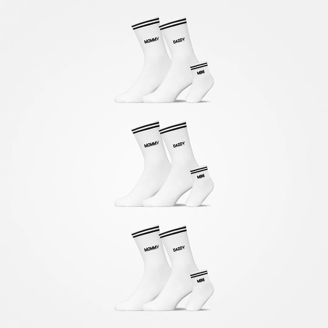 {"alt": "Familiensocken „Mommy, Daddy, Mini“ - Socken - Weiß", "quantity":"3"}