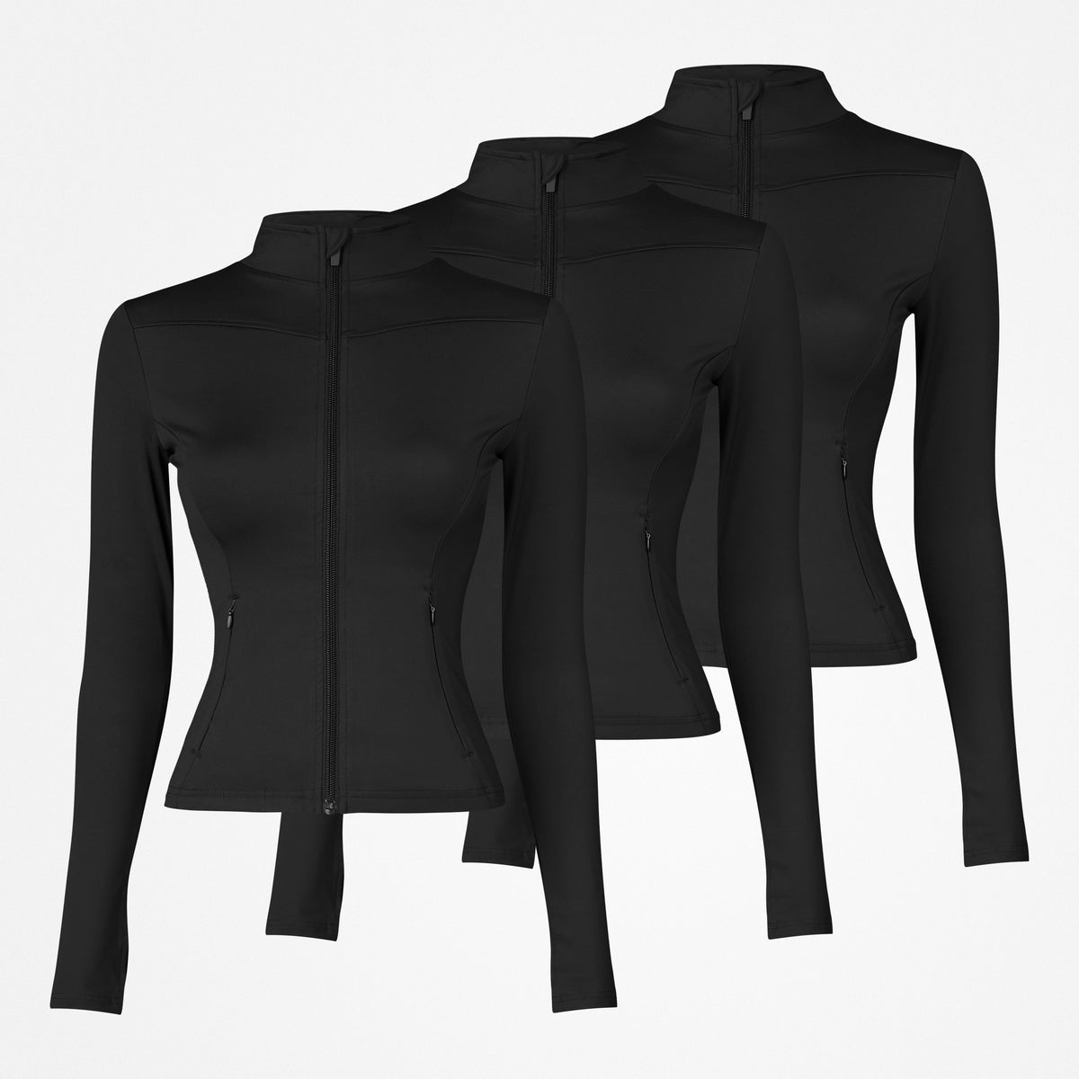 {"alt": "Sportjacke Damen mit Reißverschluss - Jacken - Schwarz", "quantity":"3"}