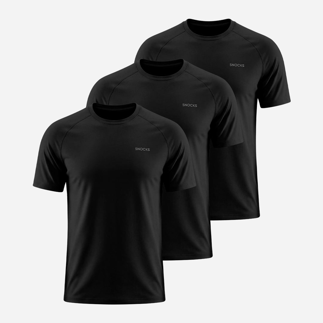 {"alt": "Trainingsshirt Raglan Herren - Oberteile - Schwarz", "quantity":"3"}