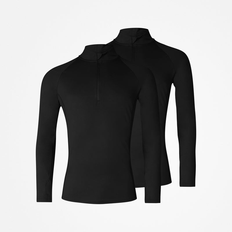 {"alt": "1/2 Zip Sportshirt langarm Herren - Oberteile - Schwarz", "quantity":"2"}