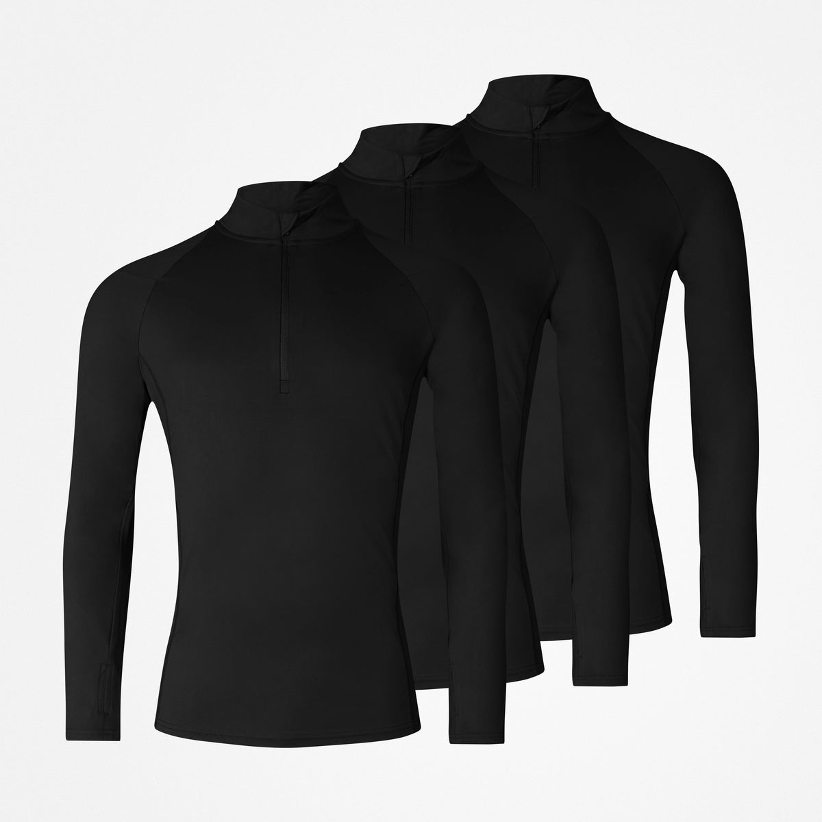 {"alt": "1/2 Zip Sportshirt langarm Herren - Oberteile - Schwarz", "quantity":"3"}
