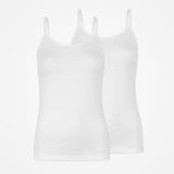 Damen Spaghetti Tops - Oberteile - Weiß