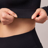 Geripptes Sportshirt langarm Damen - Oberteile - Strapazierfähig