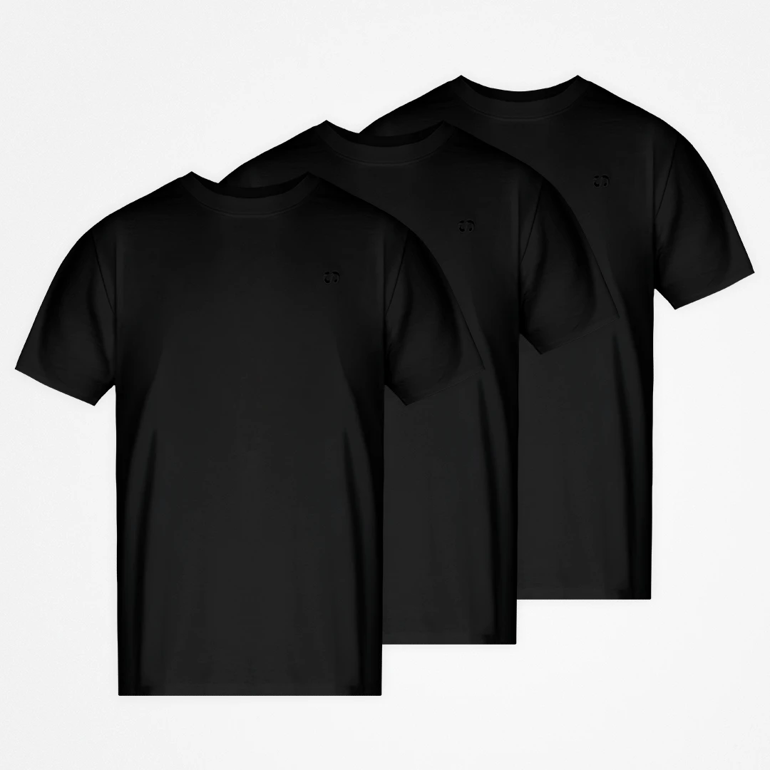{"alt": "Basic T-Shirt Herren - Oberteile - Schwarz", "quantity":"3"}
