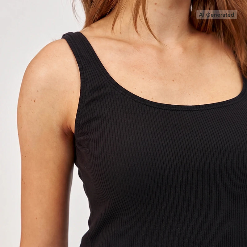 Ripp Tank Top Damen - Oberteile - Moderner Square-Ausschnitt