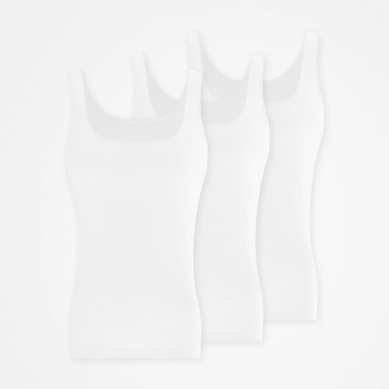{"alt": "Ripp Tank Top Damen - Oberteile - Weiß", "quantity":"3"}