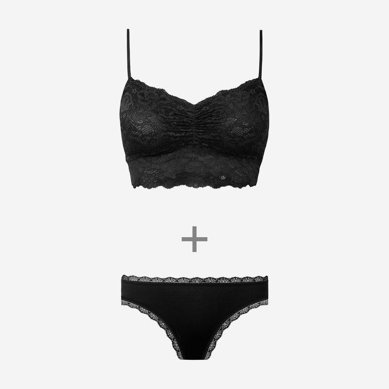 Lace Essentials Bundle - Spitzen-BH - Tangas mit Spitze