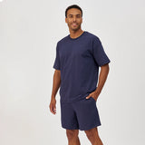 Piżama męska, krótki rękaw | Granatowa