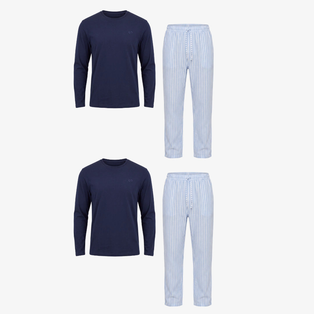 {"alt": "Schlafanzug Set Gestreift Herren Lang - Kleidung - Blue Breeze/Weiß", "quantity":"2"}