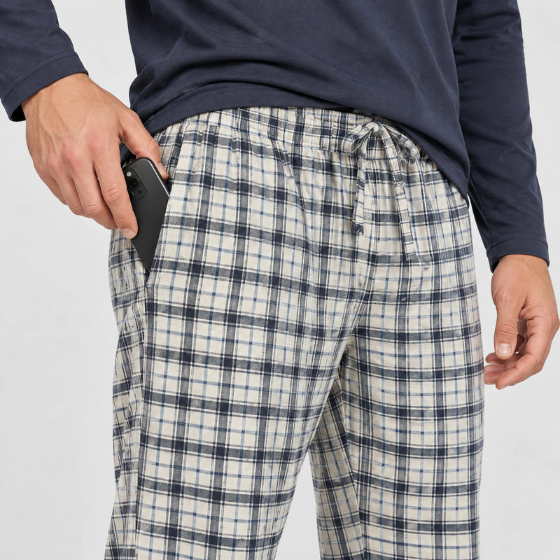 Flanell Schlafanzug Set Herren - Kleidung - Praktische Seitentaschen