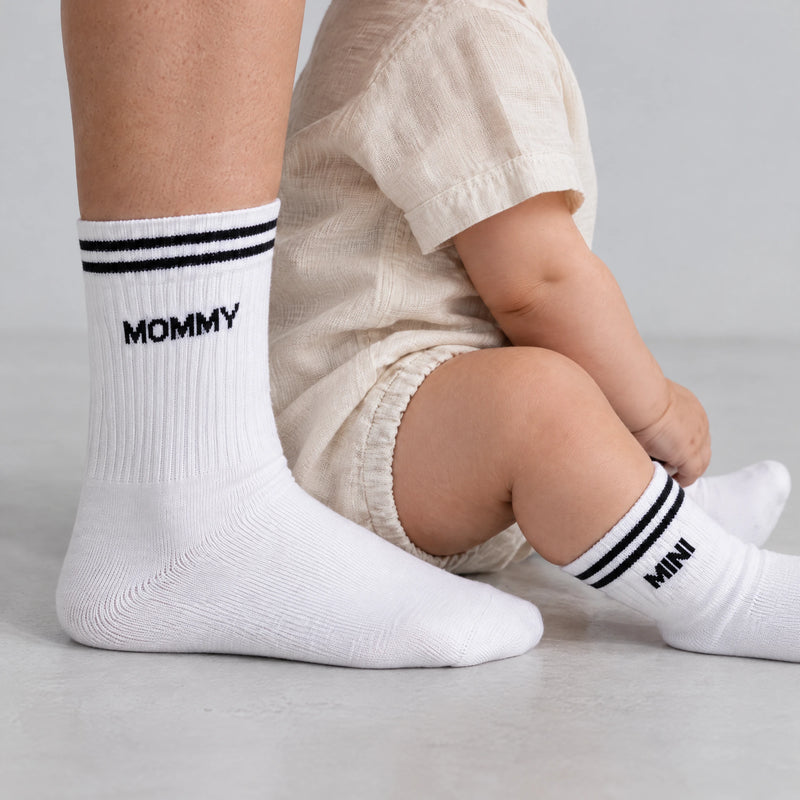 Familiensocken „Mommy, Mommy, Mini“ - Socken - Sportlicher Ripp-Look