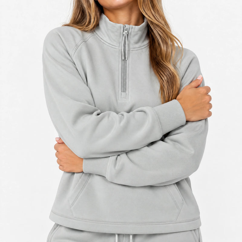 Sweatshirt Supersoft mit Quarter Zip Damen - Oberteile - Absoluter Tragekomfort